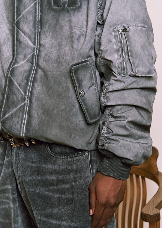 YADcrew Jigsaw 3D Wash Hooded MA-1 Jacket