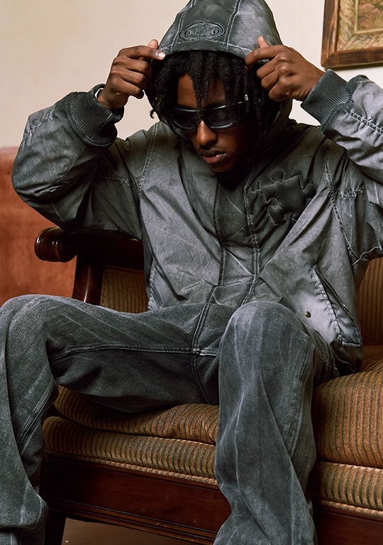 YADcrew Jigsaw 3D Wash Hooded MA-1 Jacket