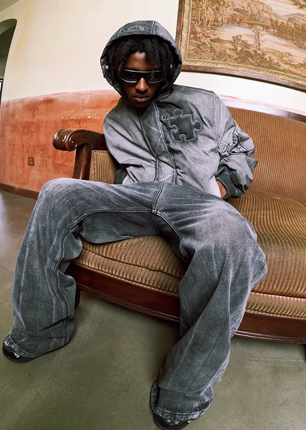 YADcrew Jigsaw 3D Wash Hooded MA-1 Jacket