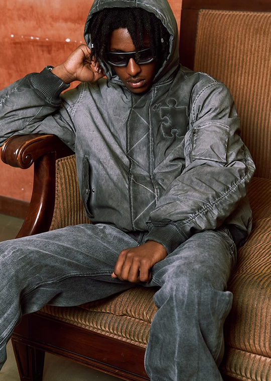 YADcrew Jigsaw 3D Wash Hooded MA-1 Jacket