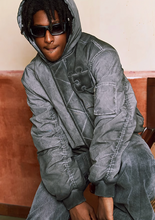 YADcrew Jigsaw 3D Wash Hooded MA-1 Jacket