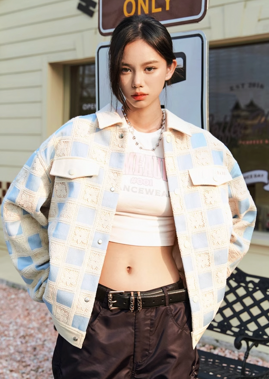 YADcrew Palace Style Checkerboard Jacket