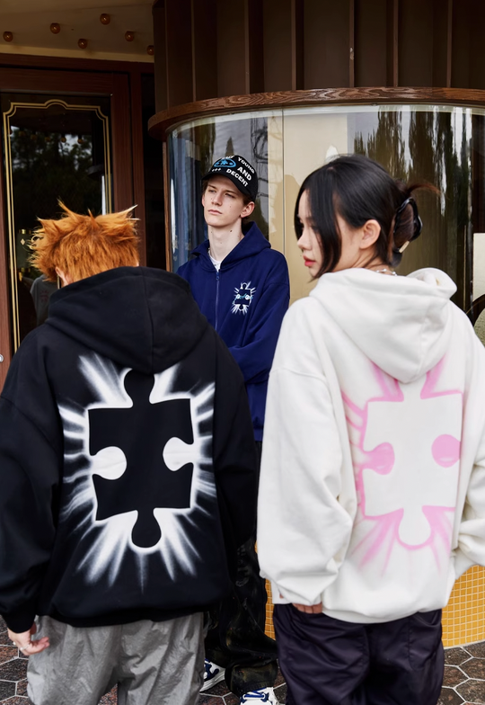 YADcrew Radiance Jigsaw Zipper Hoodie