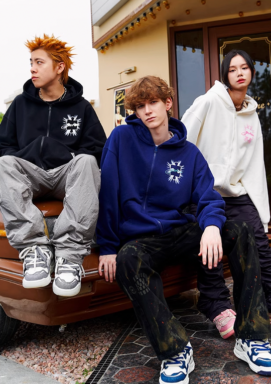 YADcrew Radiance Jigsaw Zipper Hoodie