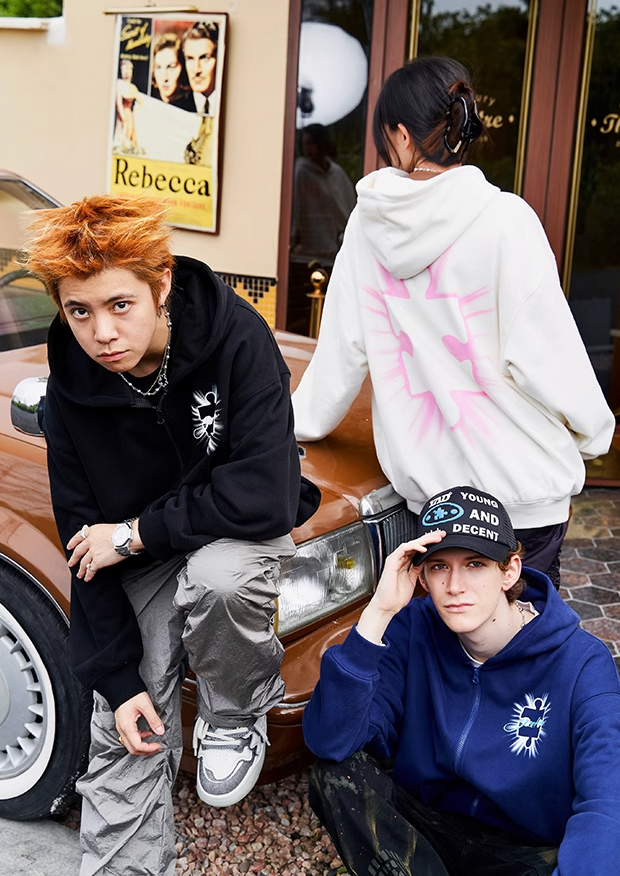 YADcrew Radiance Jigsaw Zipper Hoodie