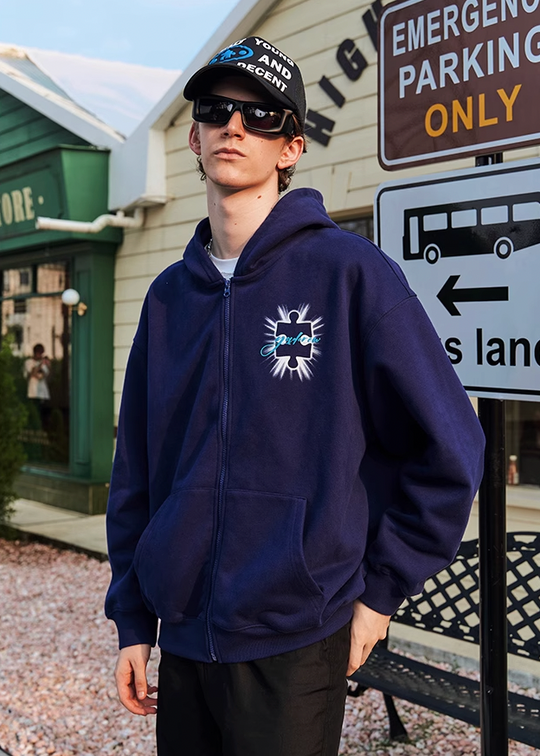 YADcrew Radiance Jigsaw Zipper Hoodie