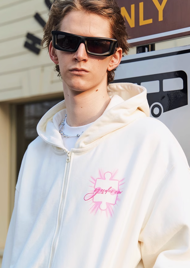 YADcrew Radiance Jigsaw Zipper Hoodie
