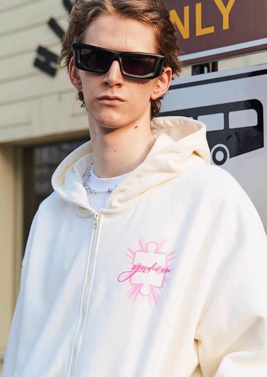 YADcrew Radiance Jigsaw Zipper Hoodie