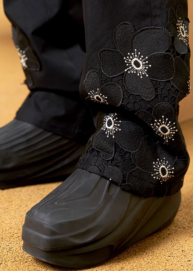 YADcrew Design Embroidered Lace Pants