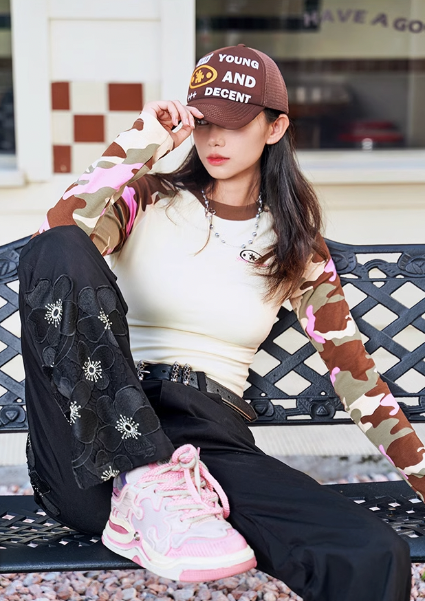 YADcrew Design Embroidered Lace Pants