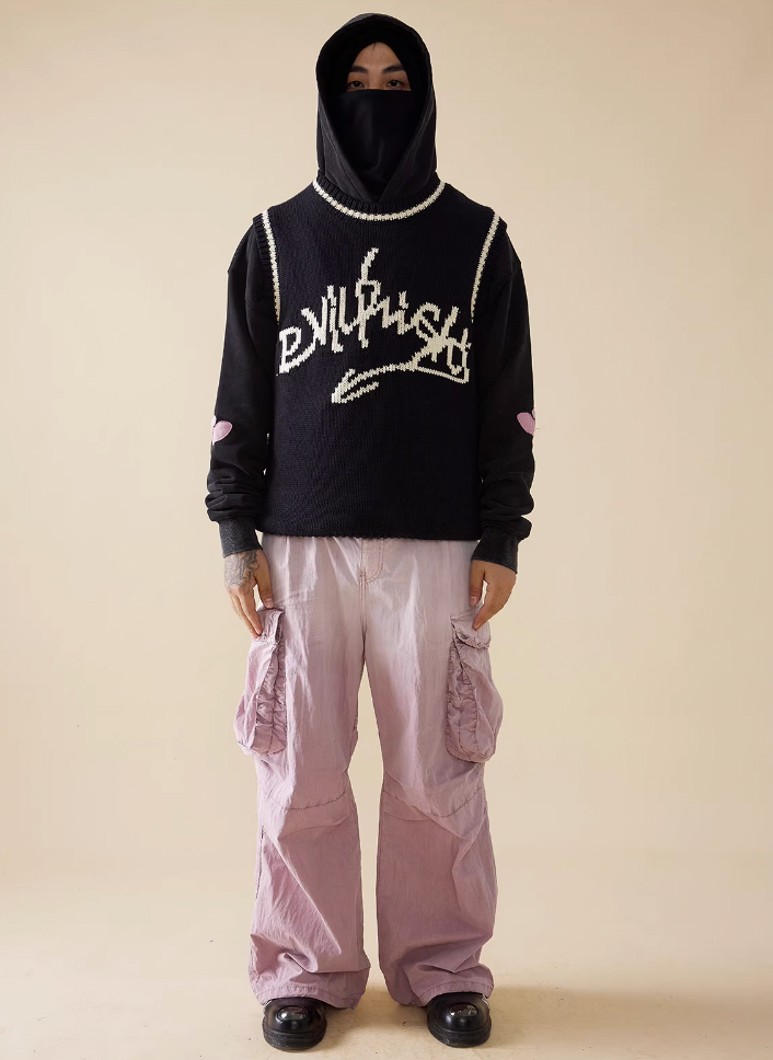EVILKNIGHT(EK) Jacquard Logo Knit Vest