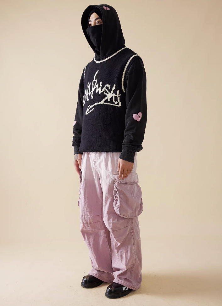 EVILKNIGHT(EK) Jacquard Logo Knit Vest