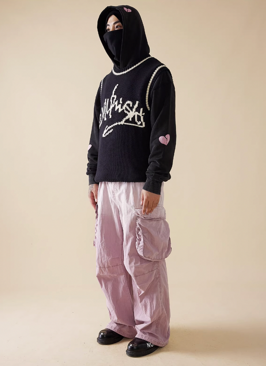 EVILKNIGHT(EK) Jacquard Logo Knit Vest