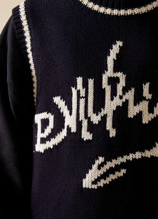 EVILKNIGHT(EK) Jacquard Logo Knit Vest