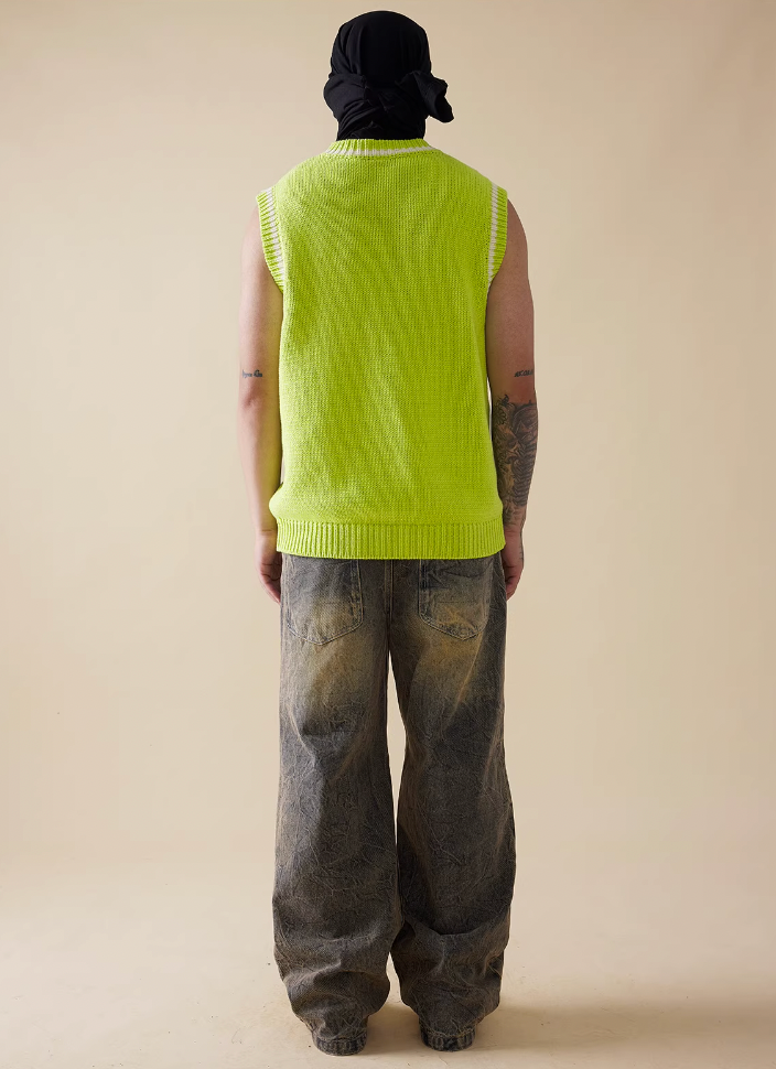 EVILKNIGHT(EK) Jacquard Logo Knit Vest