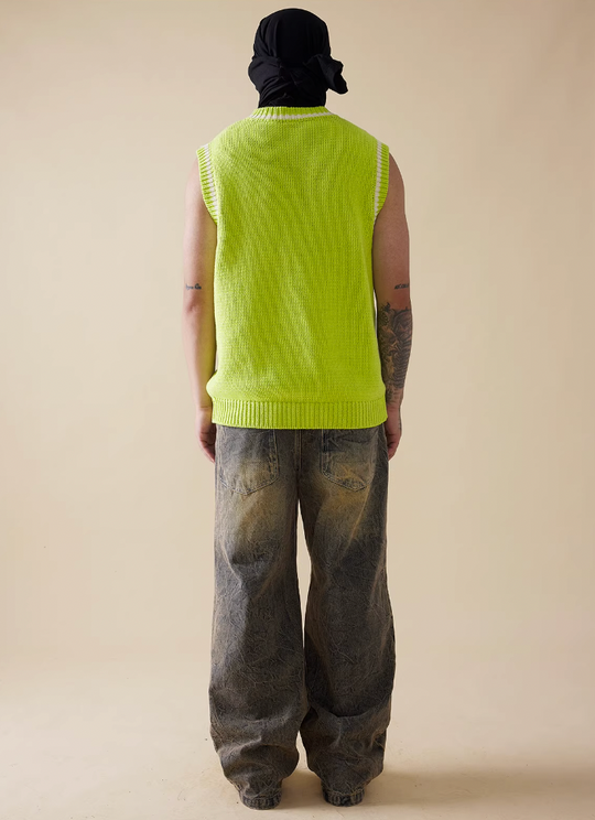 EVILKNIGHT(EK) Jacquard Logo Knit Vest