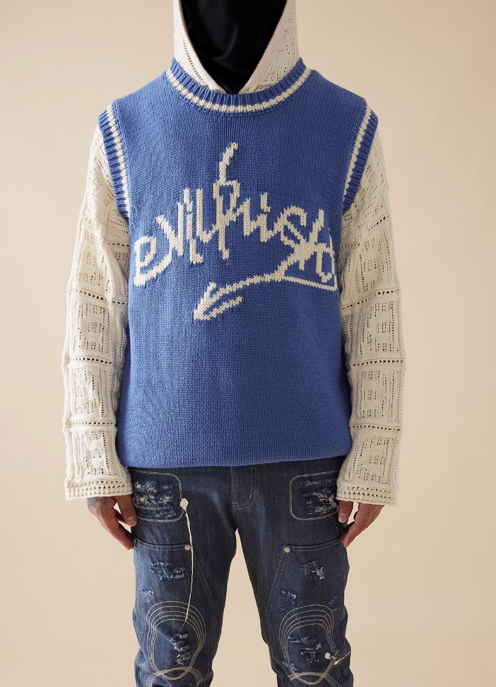 EVILKNIGHT(EK) Jacquard Logo Knit Vest