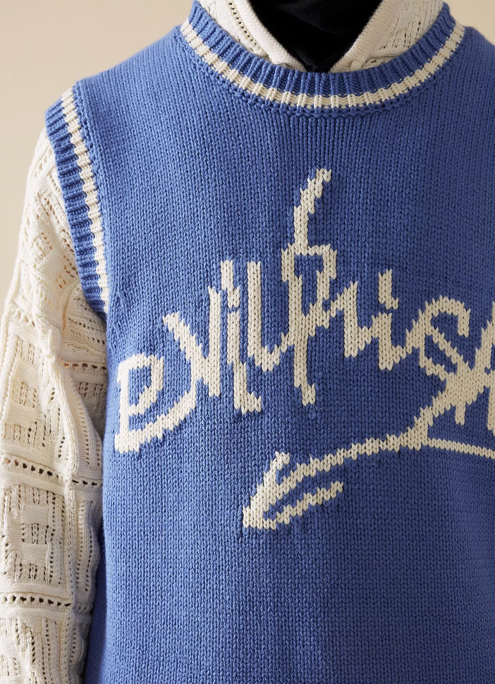 EVILKNIGHT(EK) Jacquard Logo Knit Vest