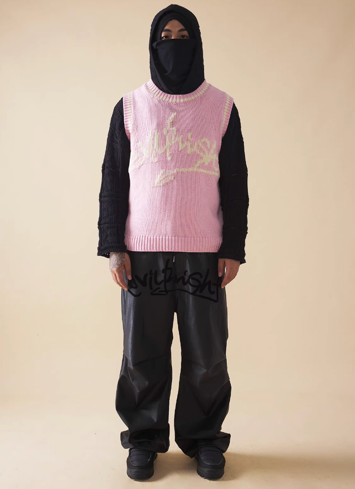 EVILKNIGHT(EK) Jacquard Logo Knit Vest