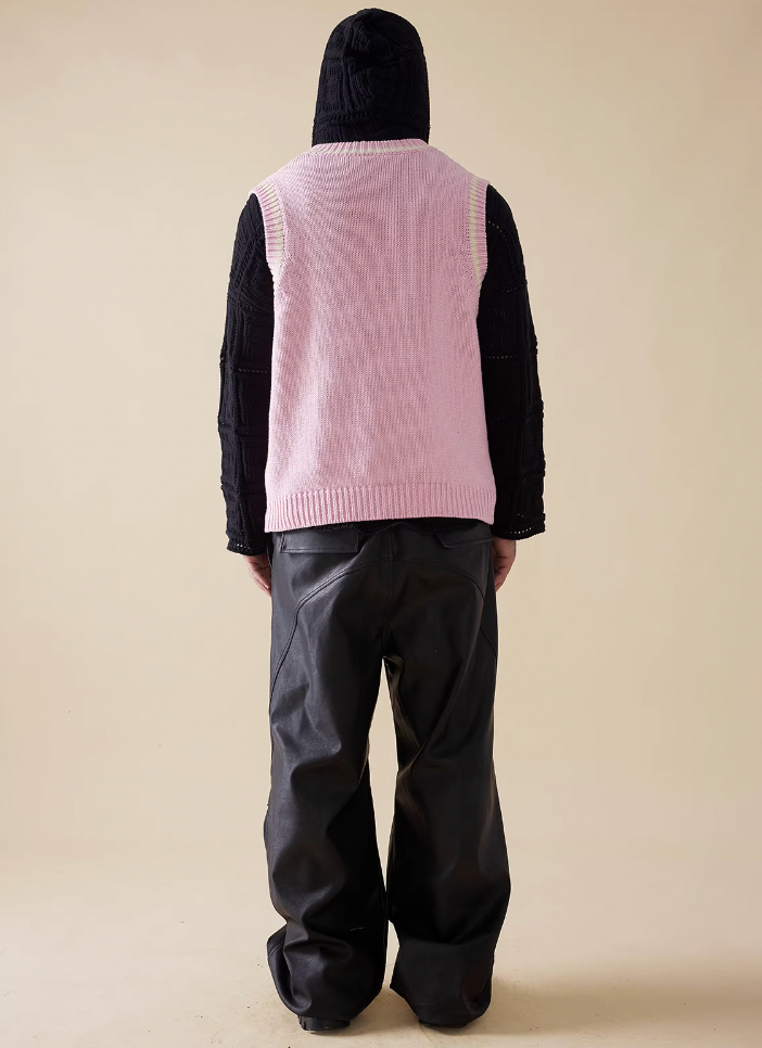 EVILKNIGHT(EK) Jacquard Logo Knit Vest