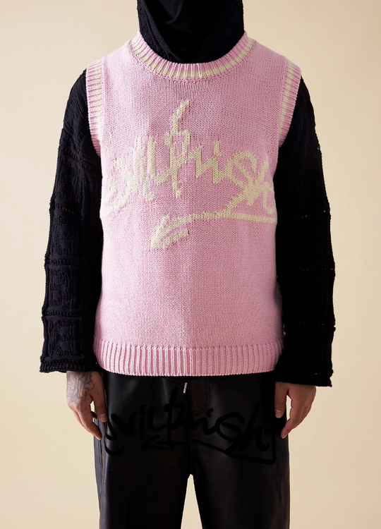 EVILKNIGHT(EK) Jacquard Logo Knit Vest