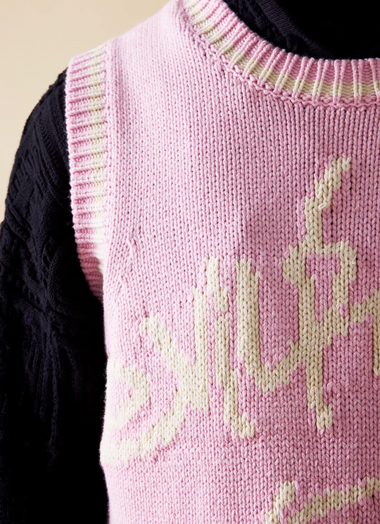 EVILKNIGHT(EK) Jacquard Logo Knit Vest