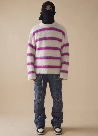 EVILKNIGHT(EK) Striped Knit Sweater