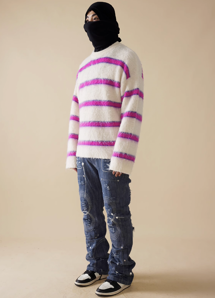 EVILKNIGHT(EK) Striped Knit Sweater
