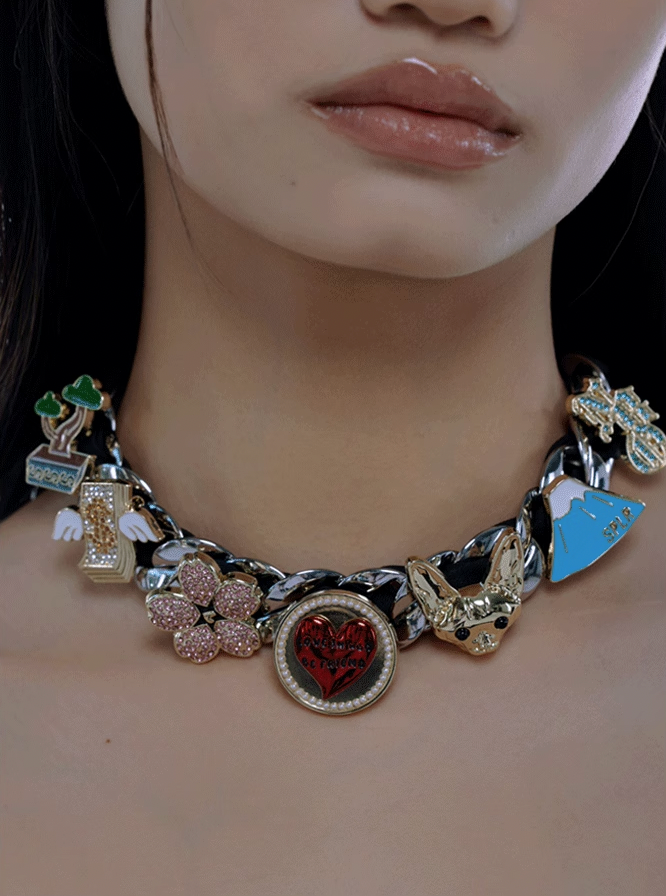 NboStore × Supplier Pearl Love Rotatable Necklace | Face 3 Face