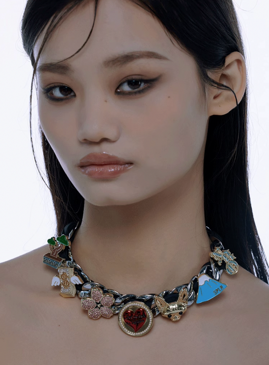 NboStore × Supplier Pearl Love Rotatable Necklace | Face 3 Face