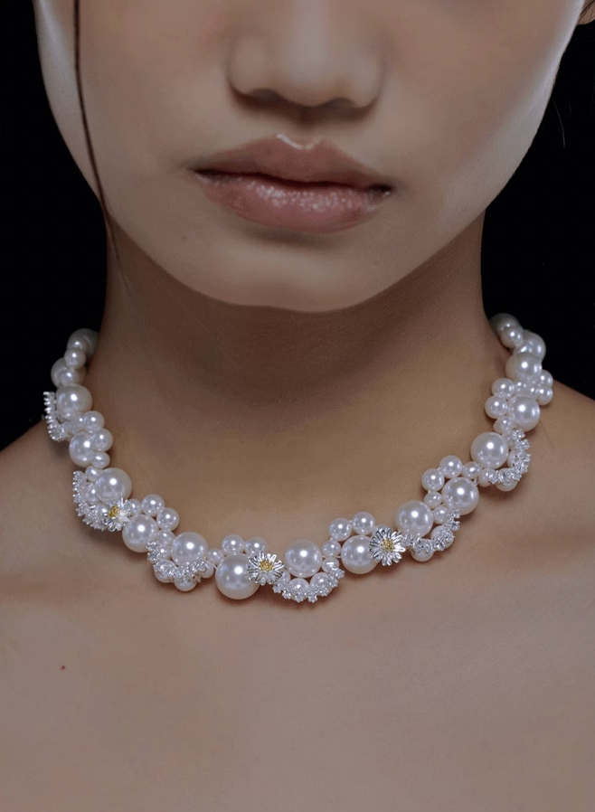 NboStore Daisy & Pearl Necklace | Face 3 Face