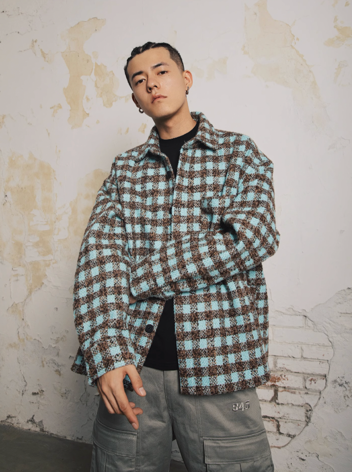 S45 Macaron Plaid Shirt Jacket