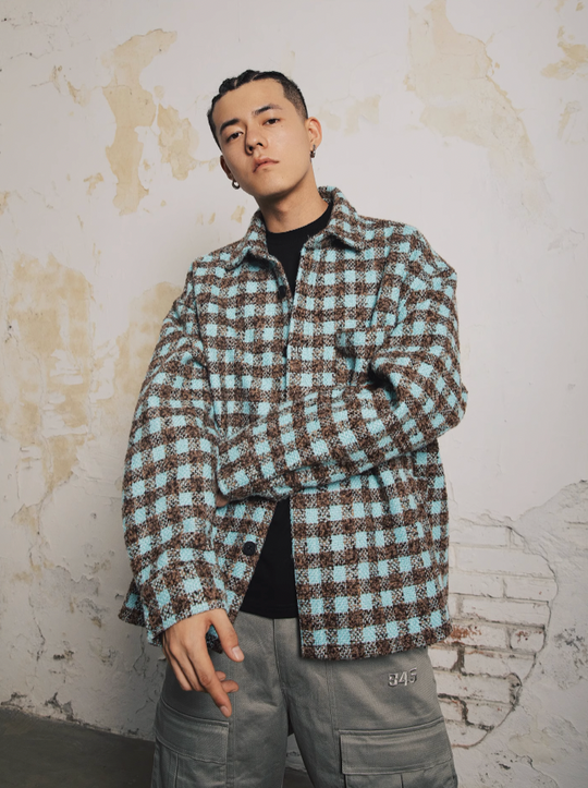 S45 Macaron Plaid Shirt Jacket