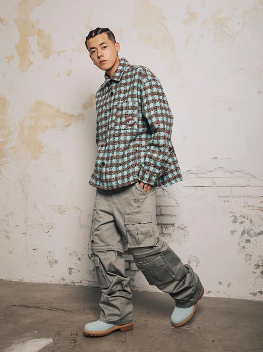 S45 Macaron Plaid Shirt Jacket