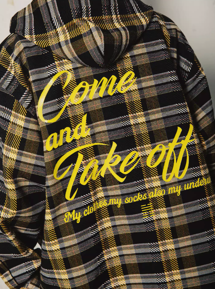 S45 Black & Yellow Plaid Hooded Jacket