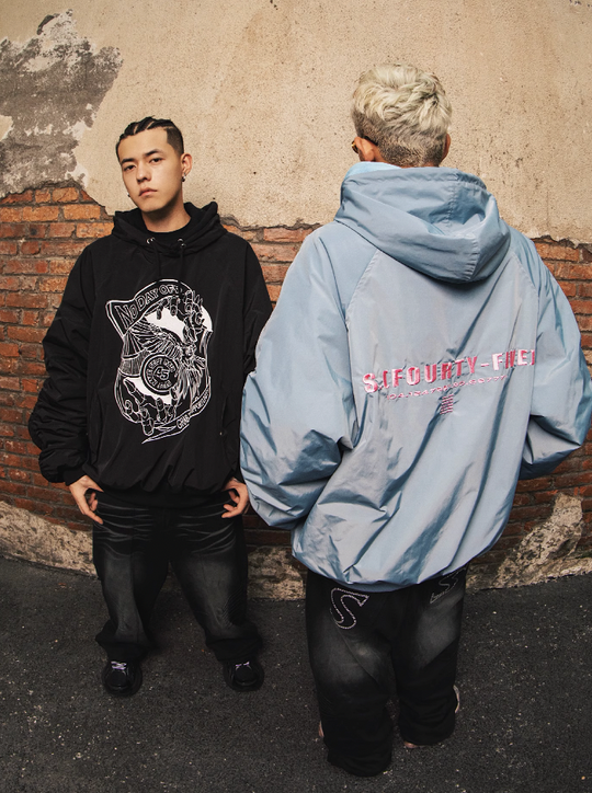 S45 Parrot Embroidered Hooded Jacket