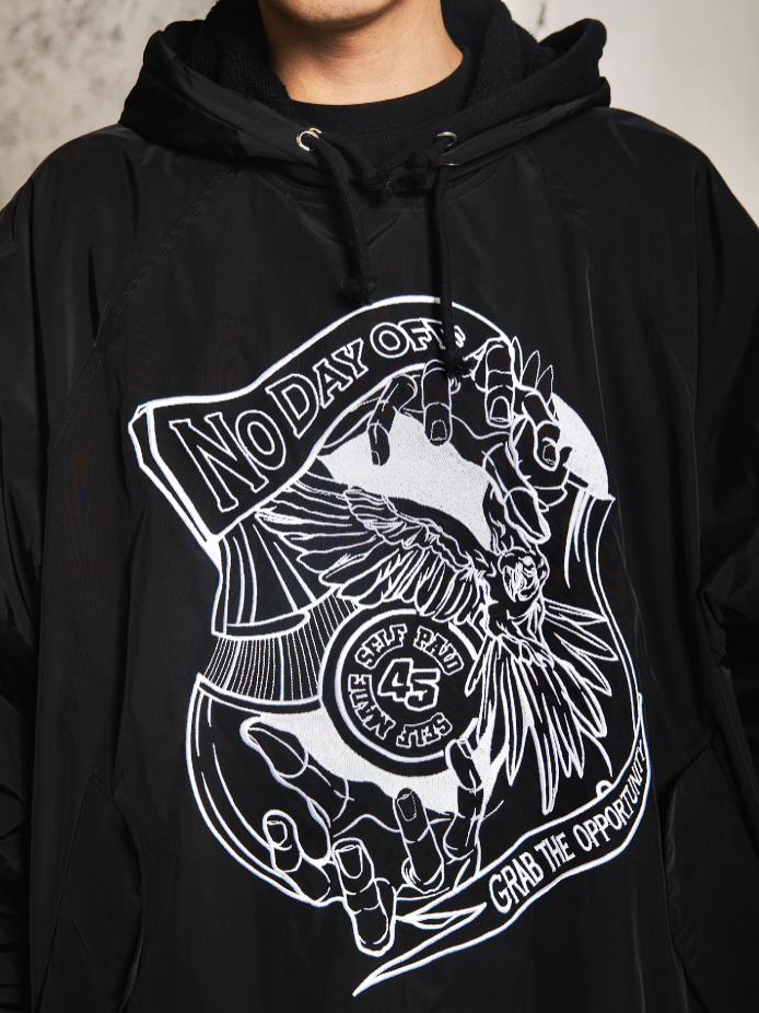 S45 Parrot Embroidered Hooded Jacket