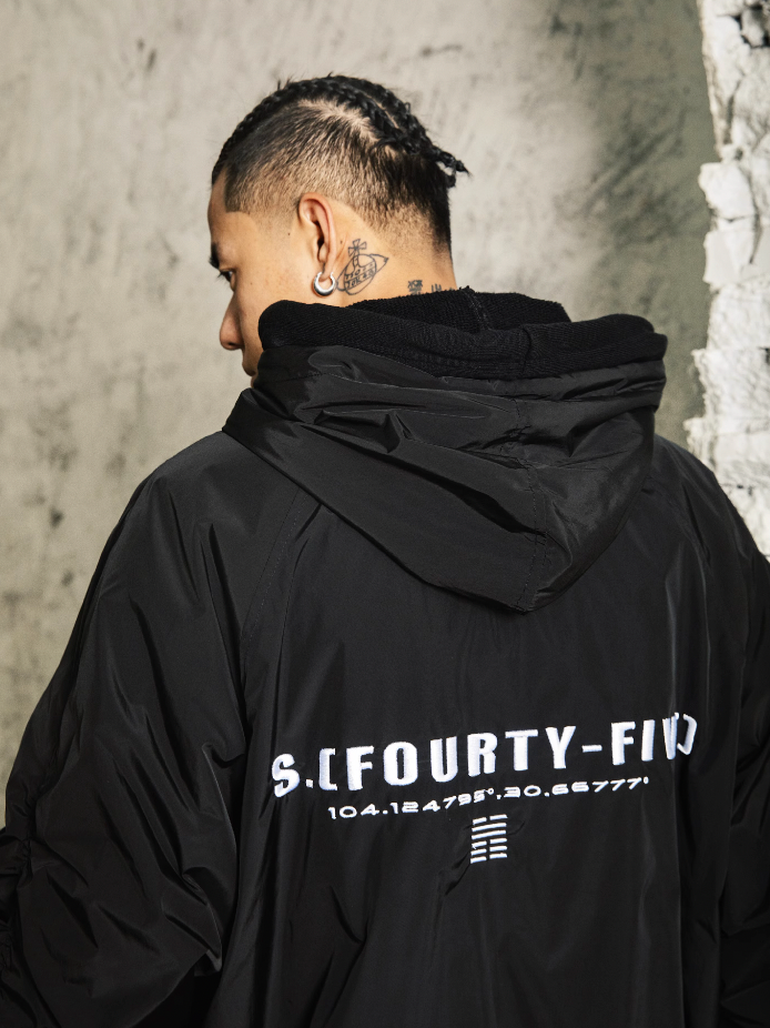 S45 Parrot Embroidered Hooded Jacket