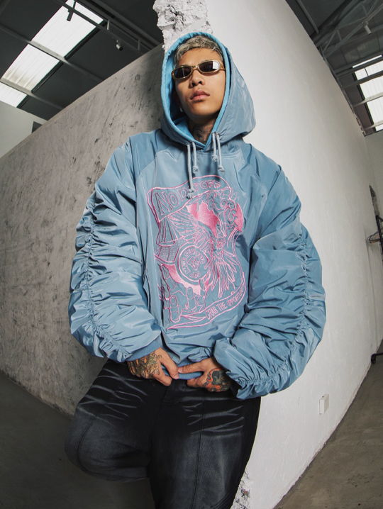 S45 Parrot Embroidered Hooded Jacket