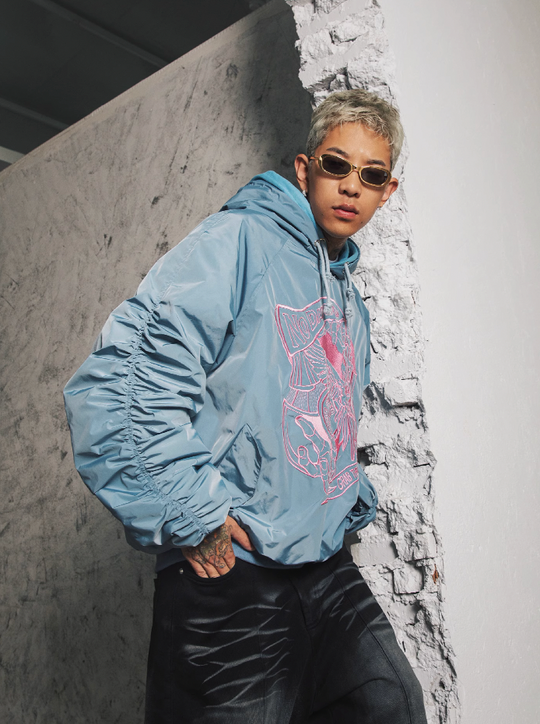 S45 Parrot Embroidered Hooded Jacket