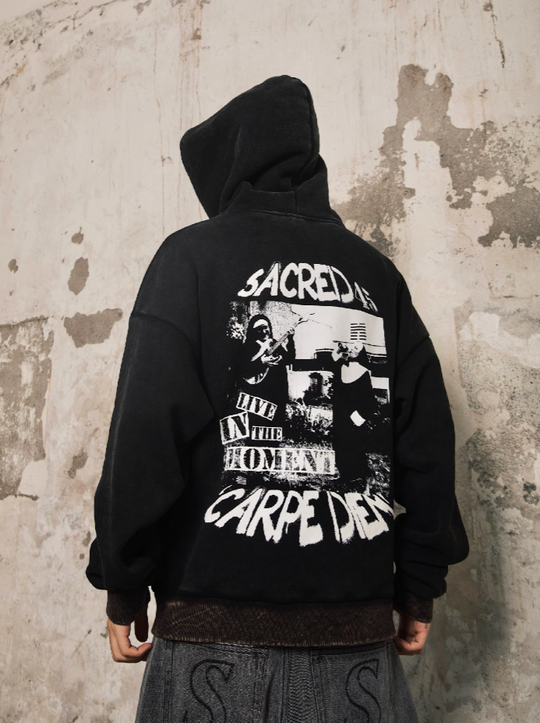 S45 Black & White Vintage Portrait Hoodie