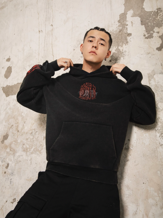 S45 Blood Mouth Butterfly Bone Hoodie