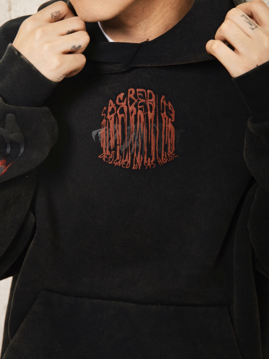 S45 Blood Mouth Butterfly Bone Hoodie