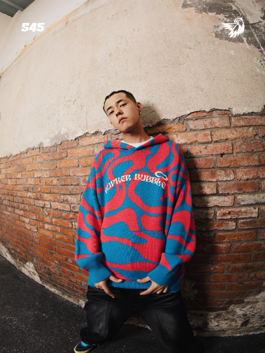 S45 Bubble Circle Camouflage Knit Hoodie