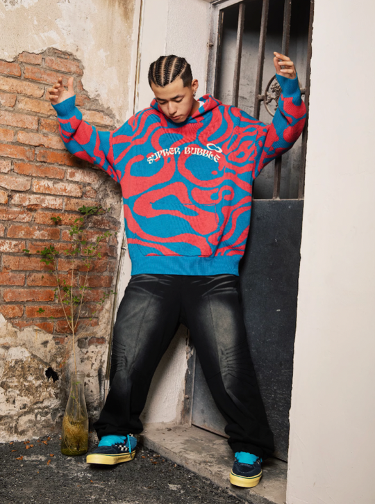 S45 Bubble Circle Camouflage Knit Hoodie