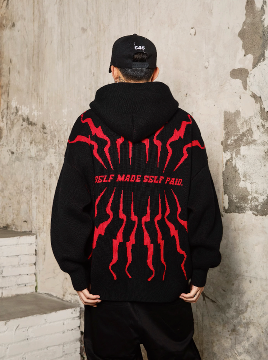 S45 Totem pattern Logo Knit Hoodie