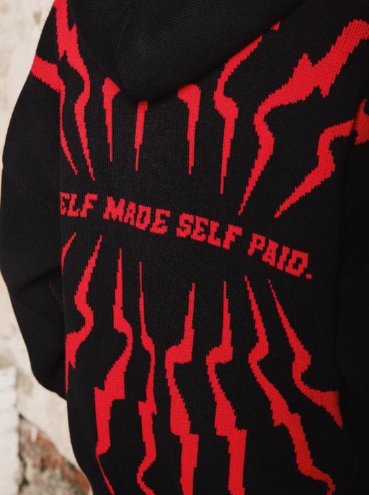 S45 Totem pattern Logo Knit Hoodie