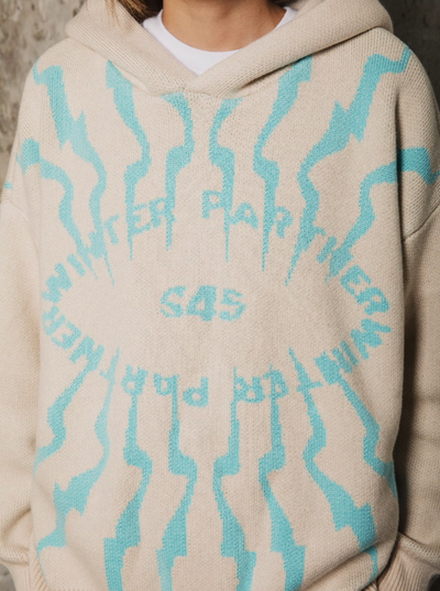 S45 Totem pattern Logo Knit Hoodie