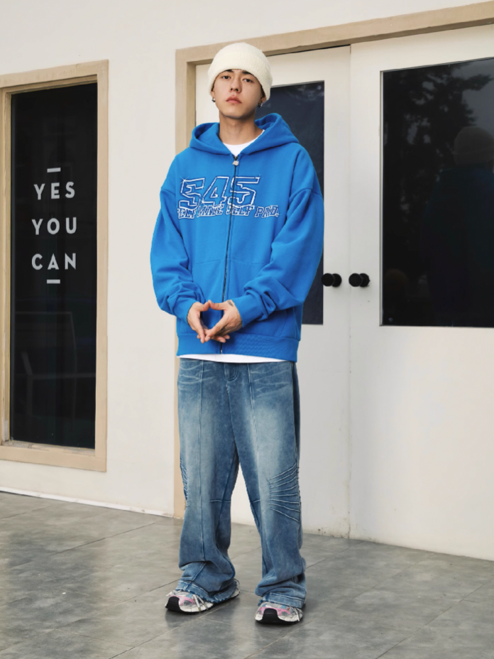 S45 Neon Tube Zipper Hoodie