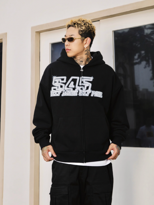 S45 Neon Tube Zipper Hoodie